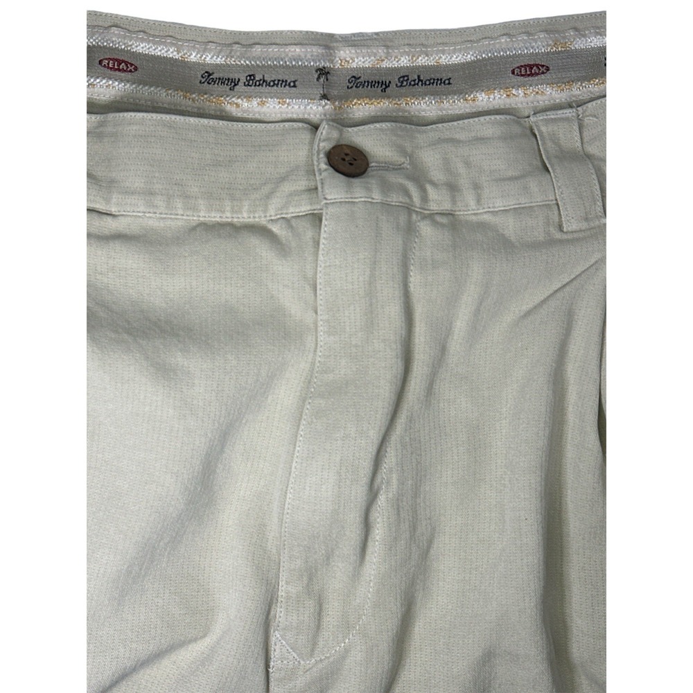Tommy Bahama Men's 100% Silk Beige Pleated Shorts Size 34 Machine Washable*STAIN - Picture 2 of 13